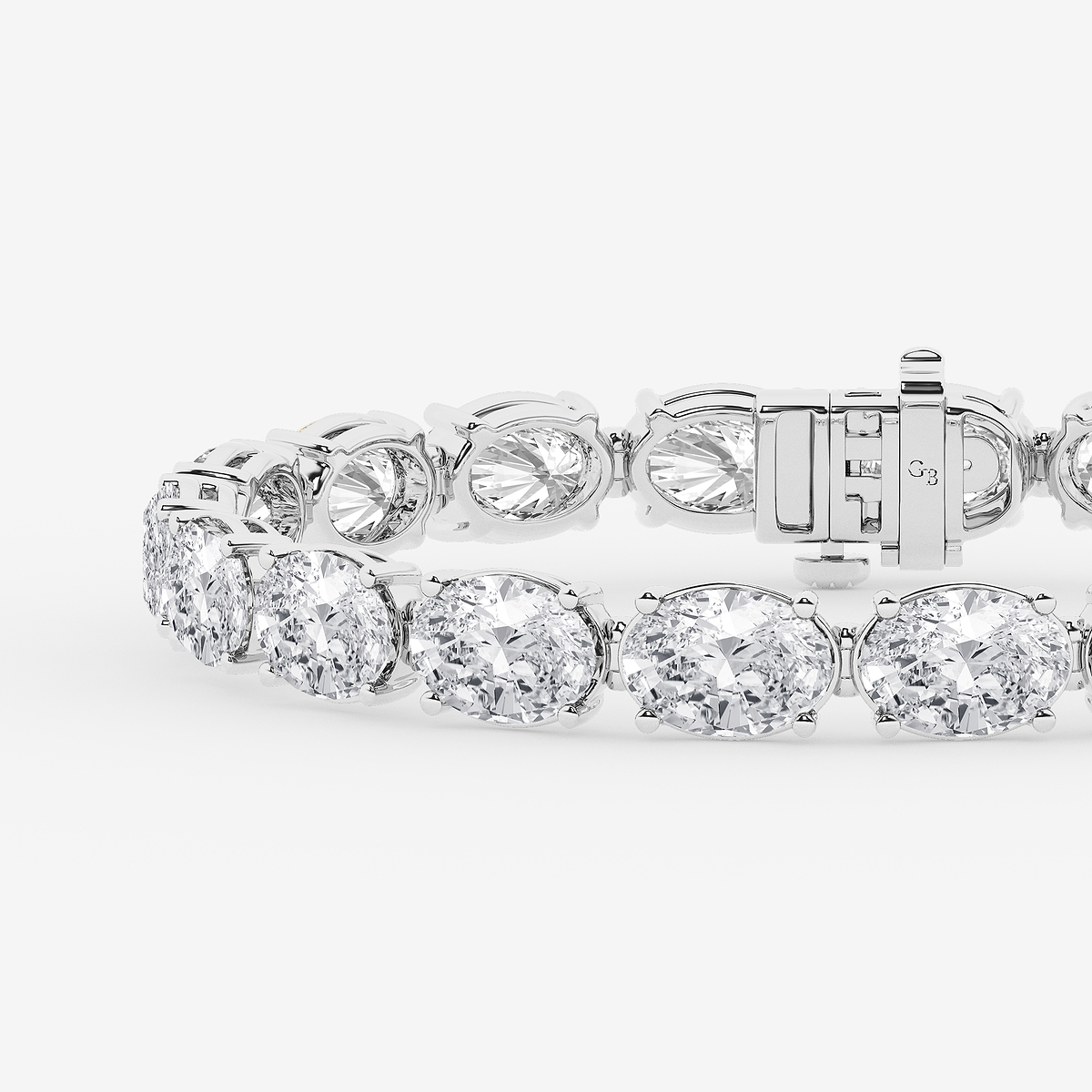 Additional Image 1 for  30 ctw Oval Lab Grown Diamond East-West Tennis Bracelet - 8 Inches